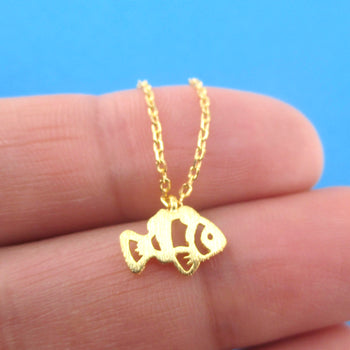 Clownfish Anemonefish Shaped Tropical Marine Fish Pendant Necklace