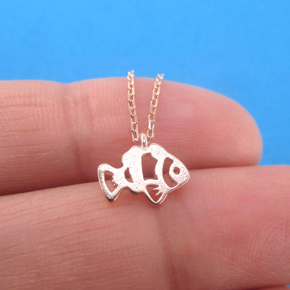Clownfish Anemonefish Shaped Tropical Marine Fish Pendant Necklace