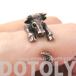 Cow Bull Shaped Animal Wrap Around Ring in Copper | Animal Jewelry