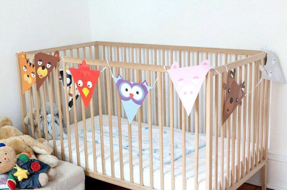 Cow Owl Tiger Bear Pig Shaped Reusable Garland Animal Party Flags