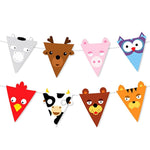 Cow Owl Tiger Bear Pig Shaped Reusable Garland Animal Party Flags