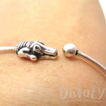 Crocodile Alligator Bangle Bracelet Cuff in Silver