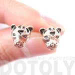 Leopard Cheetah Shaped Large Animal Themed Stud Earrings in Rose Gold