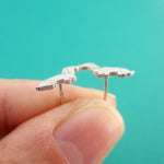 Dachshund Puppies Shaped Stud Earrings with Rhinestones for Dog Lovers