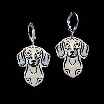 Cute Dachshund Puppy Face Shaped Drop Dangle Earrings