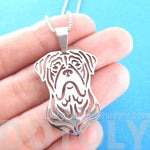 Bordeauxdog Shaped Cut Out Pendant Necklace in Silver