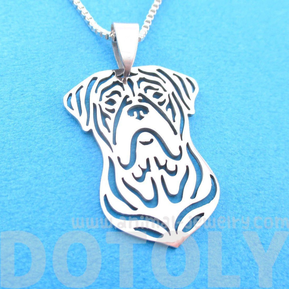 Bordeauxdog Shaped Cut Out Pendant Necklace in Silver