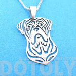 Bordeauxdog Shaped Cut Out Pendant Necklace in Silver