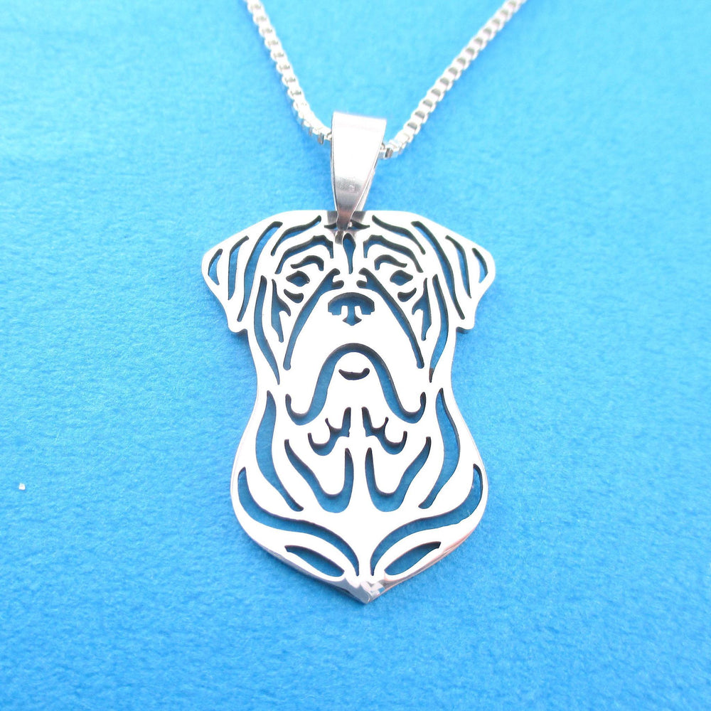 Bordeauxdog Shaped Cut Out Pendant Necklace in Silver