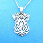 Bordeauxdog Shaped Cut Out Pendant Necklace in Silver