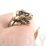 Dinosaur T-Rex Prehistoric Animal Ring in Shiny Gold