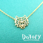Direwolf Dye Cut Wolf Shaped Pendant Necklace in Gold | DOTOLY