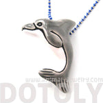 Porcelain Ceramic Dolphin Sea Animal Totem Pendant Necklace | Handmade