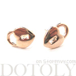 Key to My Heart | Heart Shaped Lock and Key Stud Earrings in Rose Gold | DOTOLY