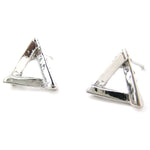 Small Geometric Triangular Stud Earrings in Silver | DOTOLY | DOTOLY