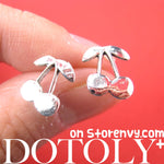 Cherry Shaped Stud Earrings in Sterling Silver | DOTOLY | DOTOLY
