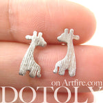 Giraffe Silhouette Shaped Animal Stud Earrings with Allergy Free Earring Posts | DOTOLY