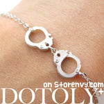 Small Realistic Handcuff Charm Bracelet in Silver | DOTOLY | DOTOLY