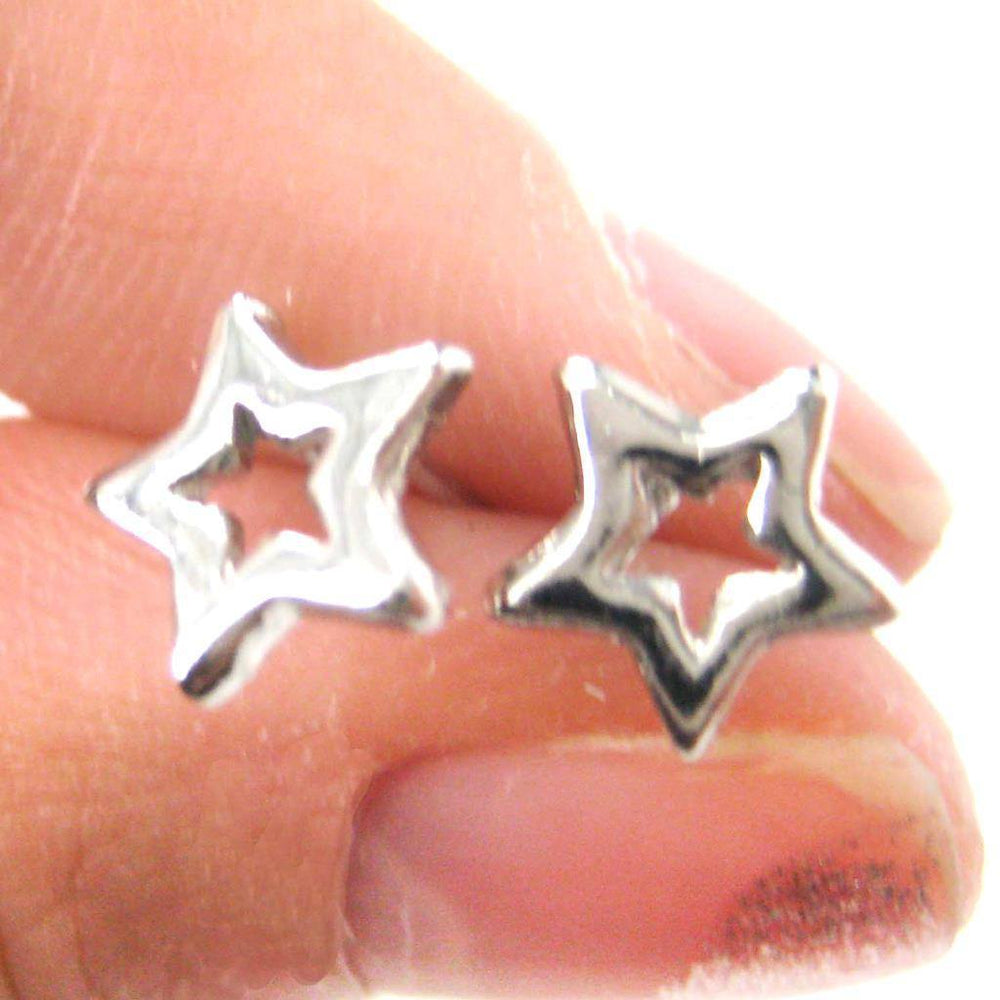 Universe Themed Star Shaped Stud Earrings in Silver | DOTOLY | DOTOLY
