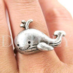 Adorable Whale Shaped Adjustable Animal Ring in Silver | DOTOLY | DOTOLY