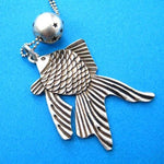 Goldfish Pendant Necklace in Silver | Sea Themed Animal Jewelry | DOTOLY