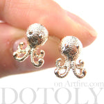Adorable Octopus Shaped Stud Earrings in Rose Gold | Animal Jewelry | DOTOLY