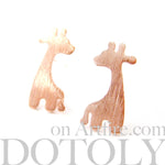 Giraffe Silhouette Animal Stud Earrings in Copper with Allergy Free Earring Posts | DOTOLY