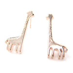 Miniature Giraffe Shaped Animal Stud Earrings in Rose Gold | DOTOLY