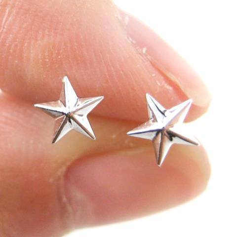 Classic Star Shaped Plastic Post Stud Earrings | Allergy Free