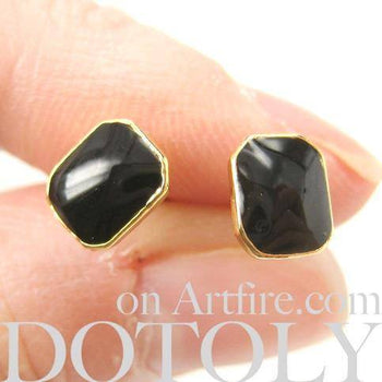 small-rectangular-black-on-gold-stud-earrings