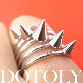 Spiked Studded Rocker Chic Ring in Silver Size 6.5 | DOTOLY | DOTOLY