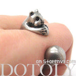 Squirrel Chipmunk With Acorn Animal Wrap Around Ring in Silver | US Sizes 5 to 9 | DOTOLY