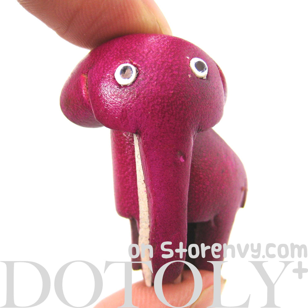 Faux Leather Elephant Animal Charm Necklace with Mobile Strap | DOTOLY