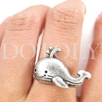 Adorable Whale Shaped Adjustable Animal Ring in Silver | DOTOLY | DOTOLY