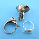 Elephant Inspired Animal Ring 3 Piece Jewelry Set in Silver | SALE