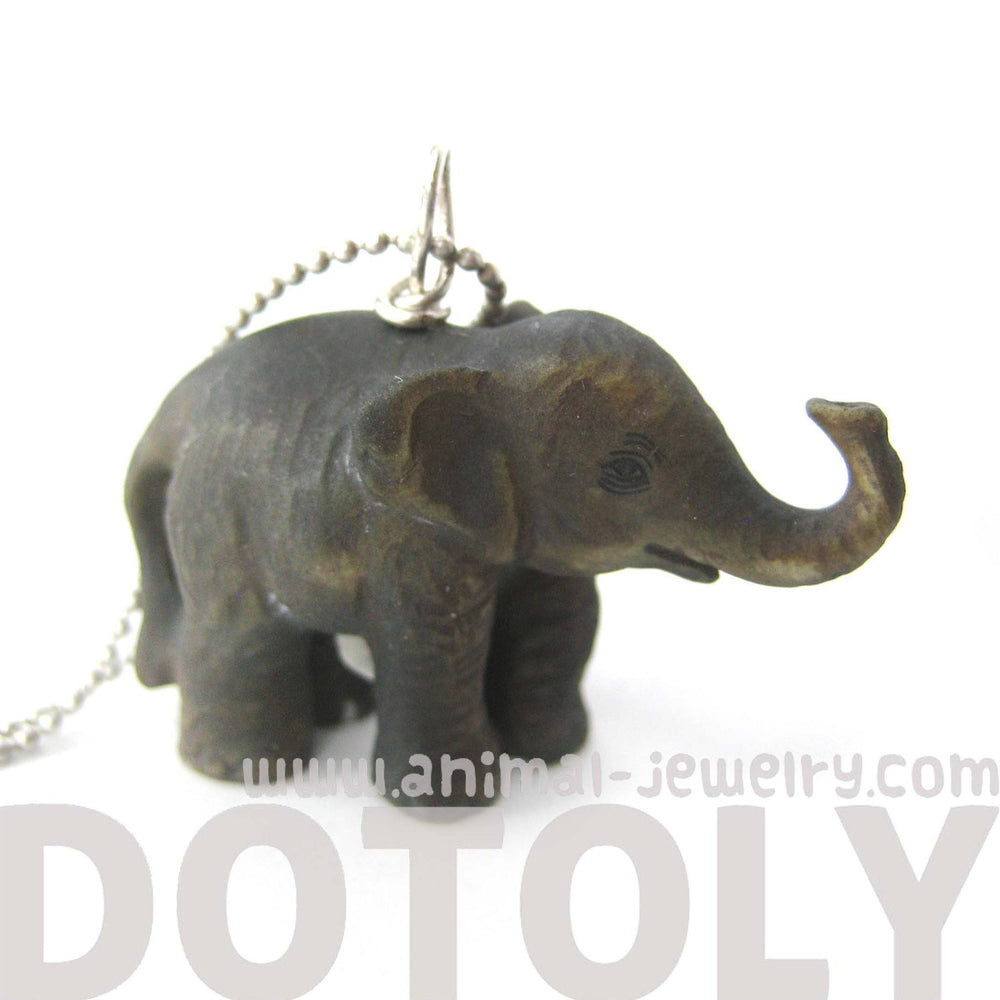 Standing Elephant Porcelain Ceramic Animal Pendant Necklace | Handmade | DOTOLY