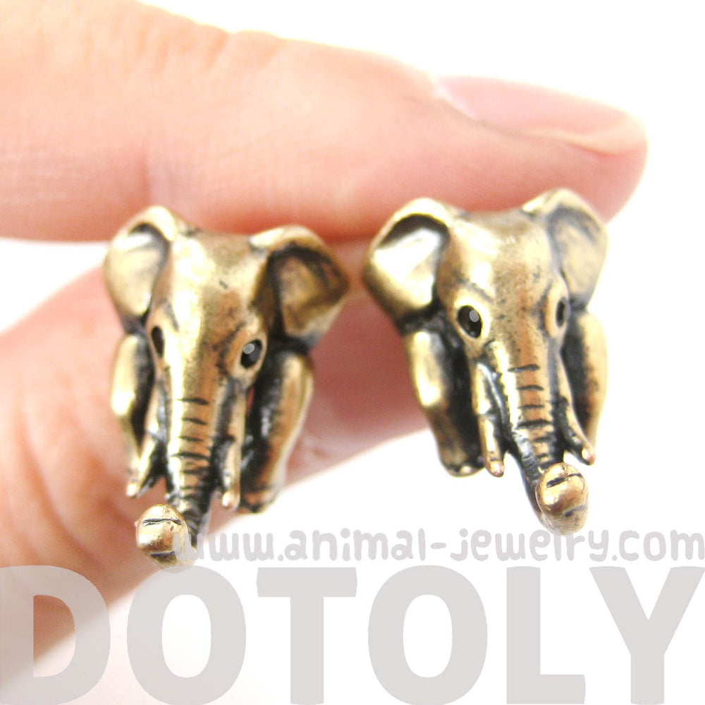 elephant-realistic-animal-stud-earrings-in-brass-animal-jewelry