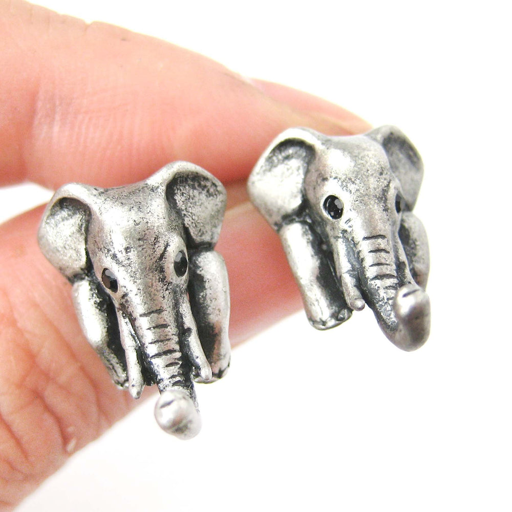 elephant-realistic-animal-stud-earrings-in-silver-animal-jewelry