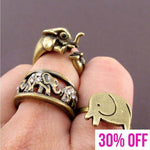 Elephant Totem 3 Piece Animal Ring Jewelry Set in Brass | SALE