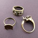 Elephant Totem 3 Piece Animal Ring Jewelry Set in Brass | SALE