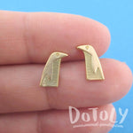 Emperor Penguin Shaped Allergy Free Stud Earrings in Gold