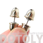 Bullet Shaped Faux Plug Taper Stud Fake Gauge Earrings in Shiny Gold