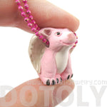 Flying Pig with Wings Shaped Porcelain Ceramic Pendant Necklace | Animal Jewelry | DOTOLY