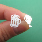 Food Themed Fried Chicken Drumstick and Beer Shaped Stud Earrings