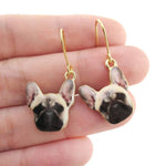 French Bulldog Puppy Shaped Dangle Drop Earrings | Animal Jewelry | DOTOLY