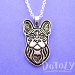 French Bulldog Shaped Pendant Necklace in Silver | Animal Jewelry | DOTOLY