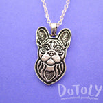 French Bulldog Shaped Pendant Necklace in Silver | Animal Jewelry | DOTOLY