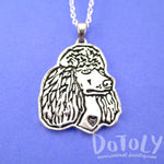 French Poodle Dog Portrait Pendant Necklace in Silver | Animal Jewelry | DOTOLY