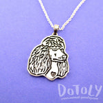 French Poodle Dog Portrait Pendant Necklace in Silver | Animal Jewelry | DOTOLY