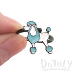 French Poodle Dog Shaped Enamel Adjustable Ring | DOTOLY | DOTOLY
